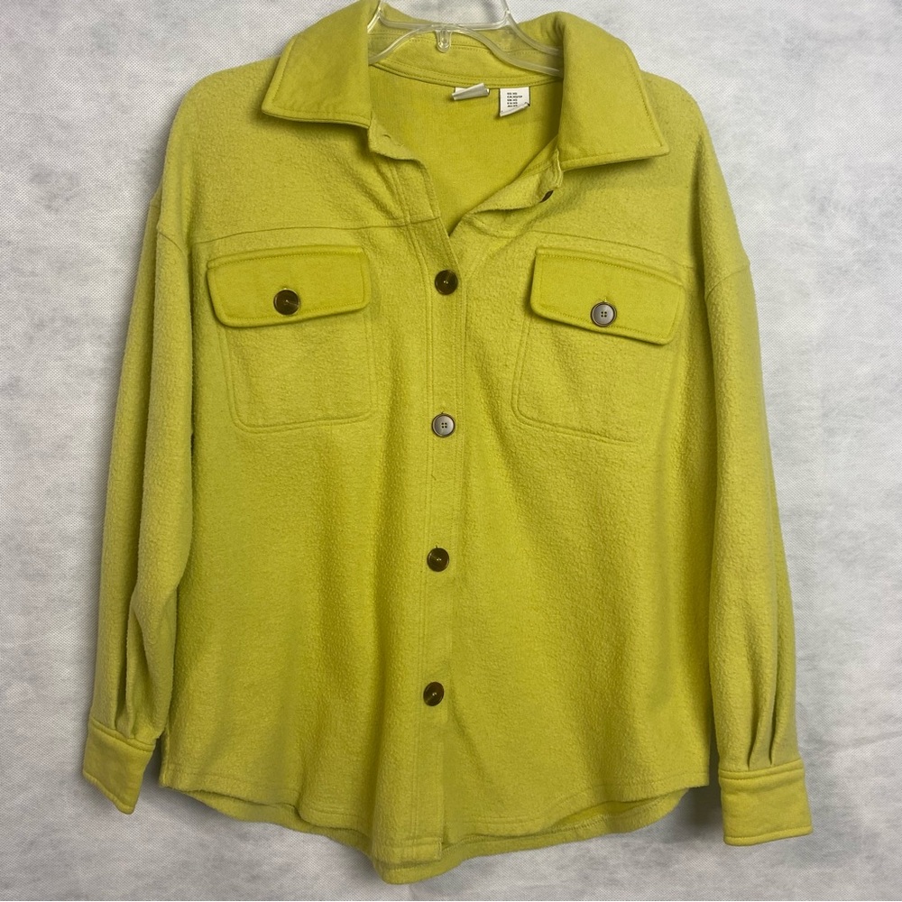 Cupcakes & Cashmere Shacket Vibrant Green  Top Women's Size XS